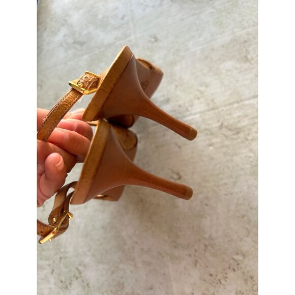 Giuseppe Zanotti Vicini Women's Sz 36.5 Heels Ostrich Leather Slingback Stiletto - Picture 8 of 12